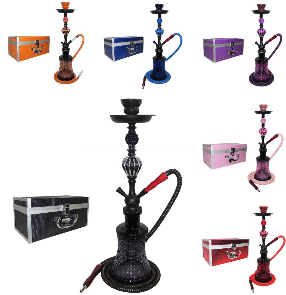 Tanya Smoke Series 21 Justice 1 Hose Hookah Set With 14 Colored Carrying  Case